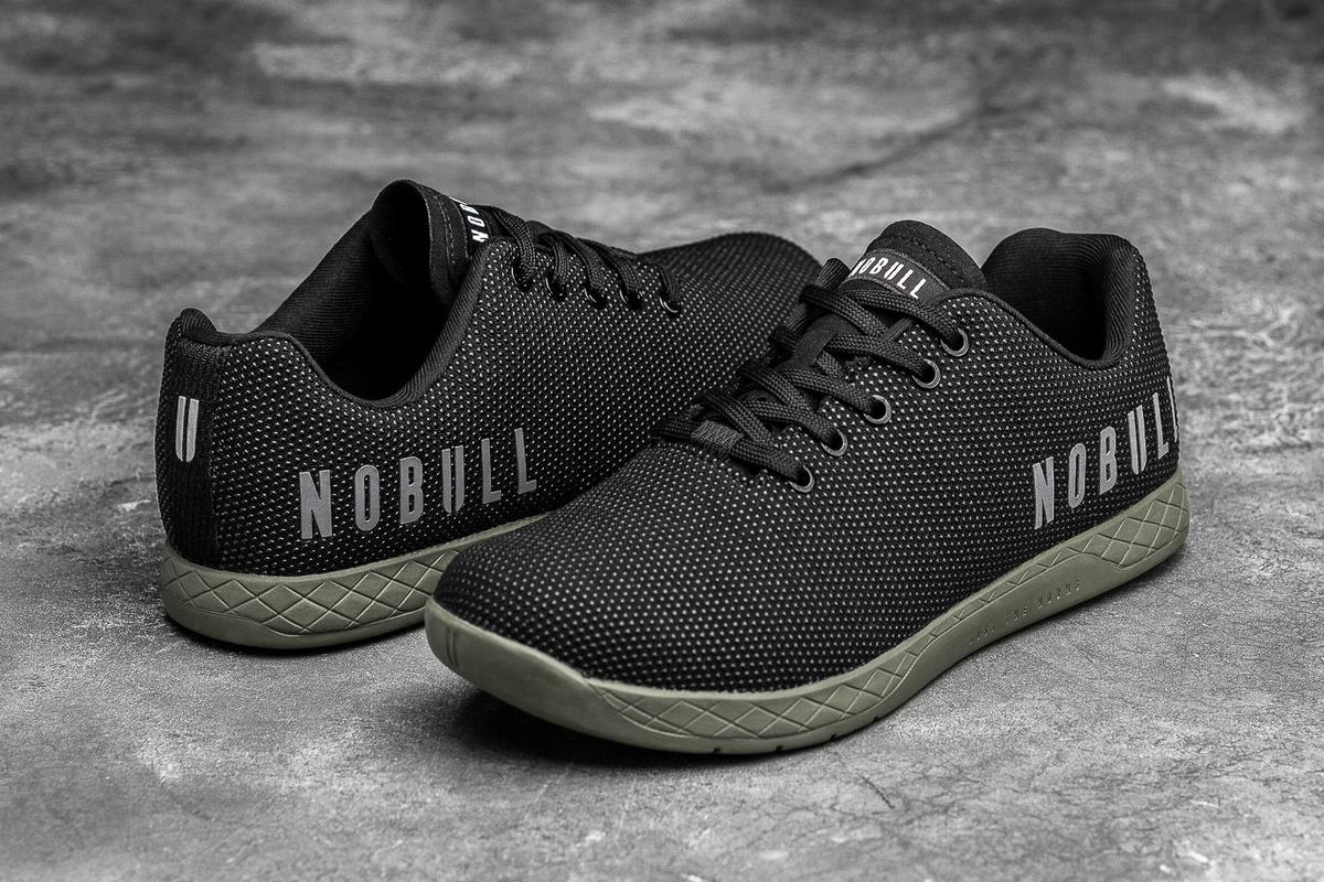 Nobull Superfabric Men's Trainers Black Dark Green | Australia (OS3906)